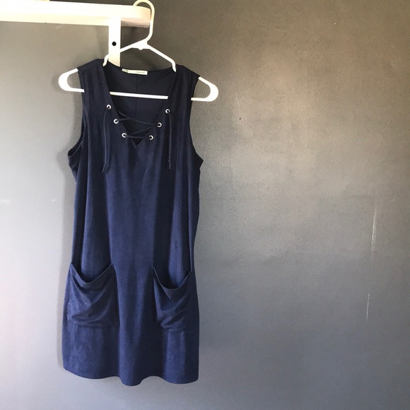 Shirt blue summer dress - Picture 1 of 3